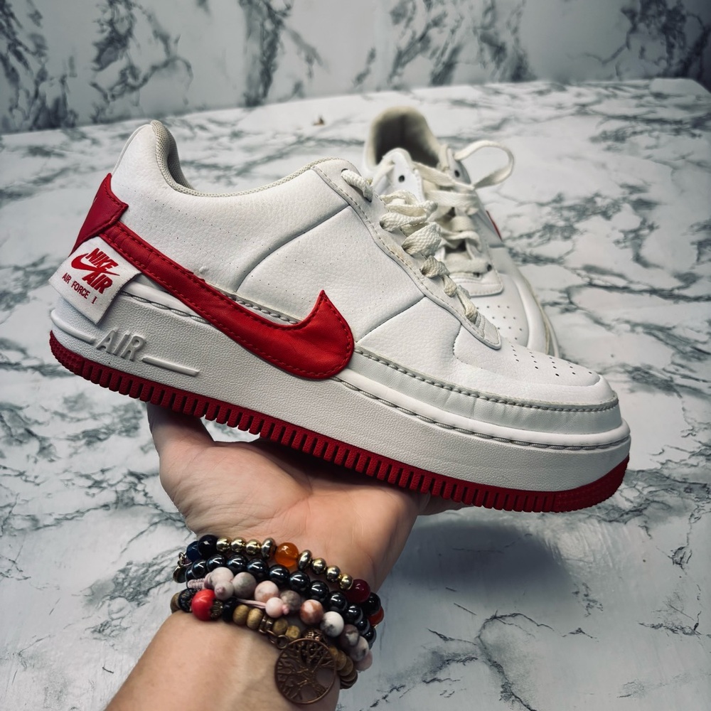 Nike Air Force 1 Jester XX Sneakers White and Red Size 8